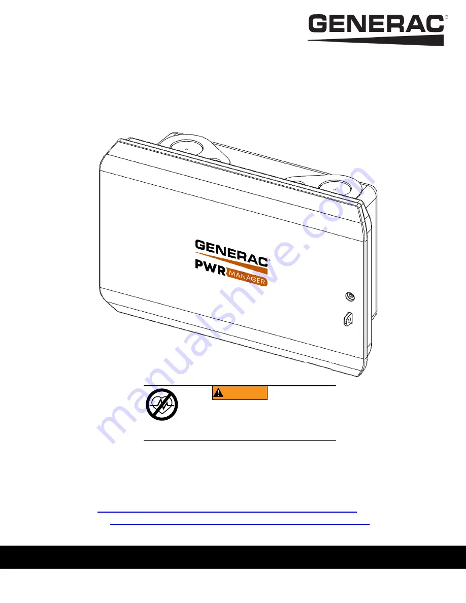 Generac Power Systems PWRmanager Скачать руководство пользователя страница 1