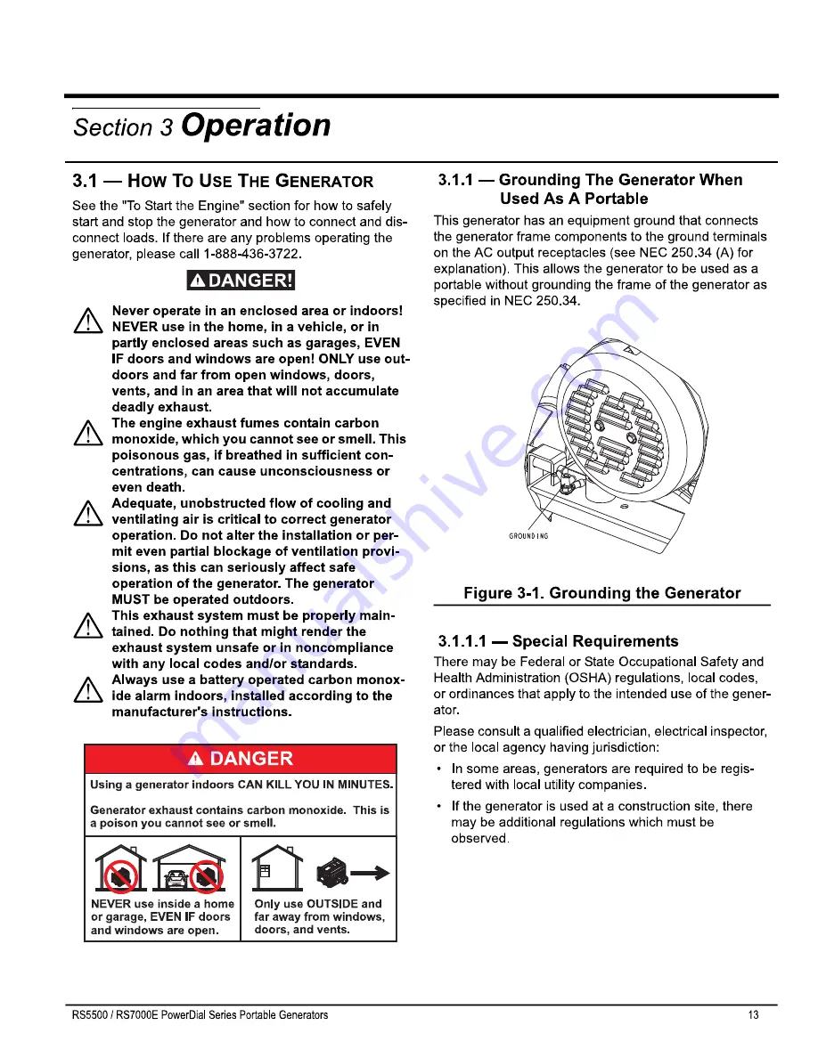 Generac Power Systems RS5500 Owner'S Manual Download Page 17