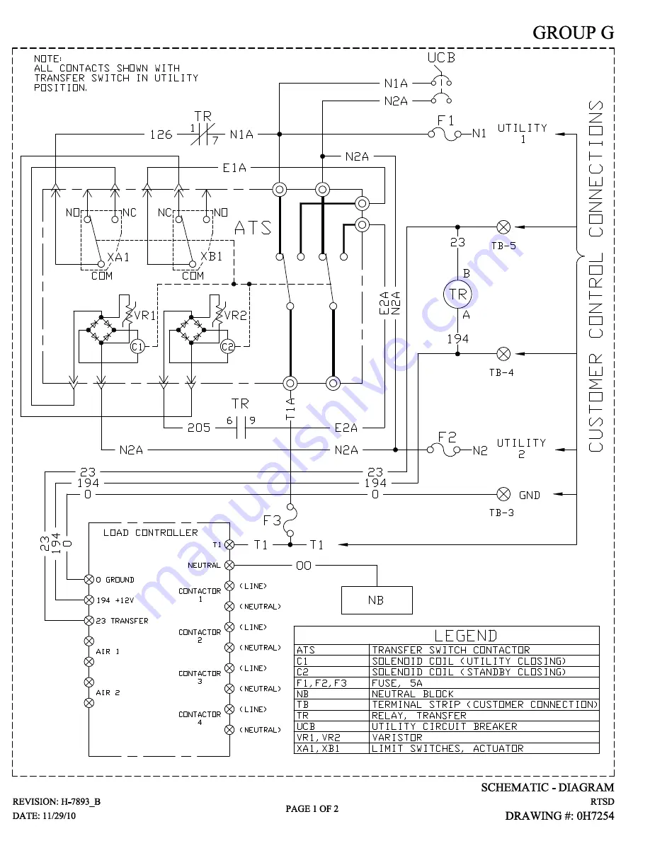 Generac Power Systems RTS automatic Technical Manual Download Page 48