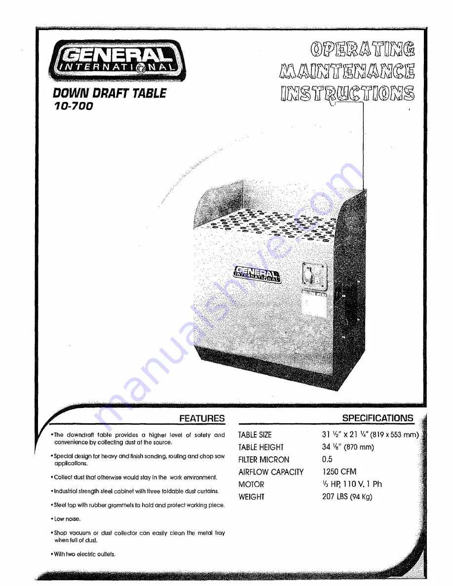 General International 10-700 User Manual Download Page 6