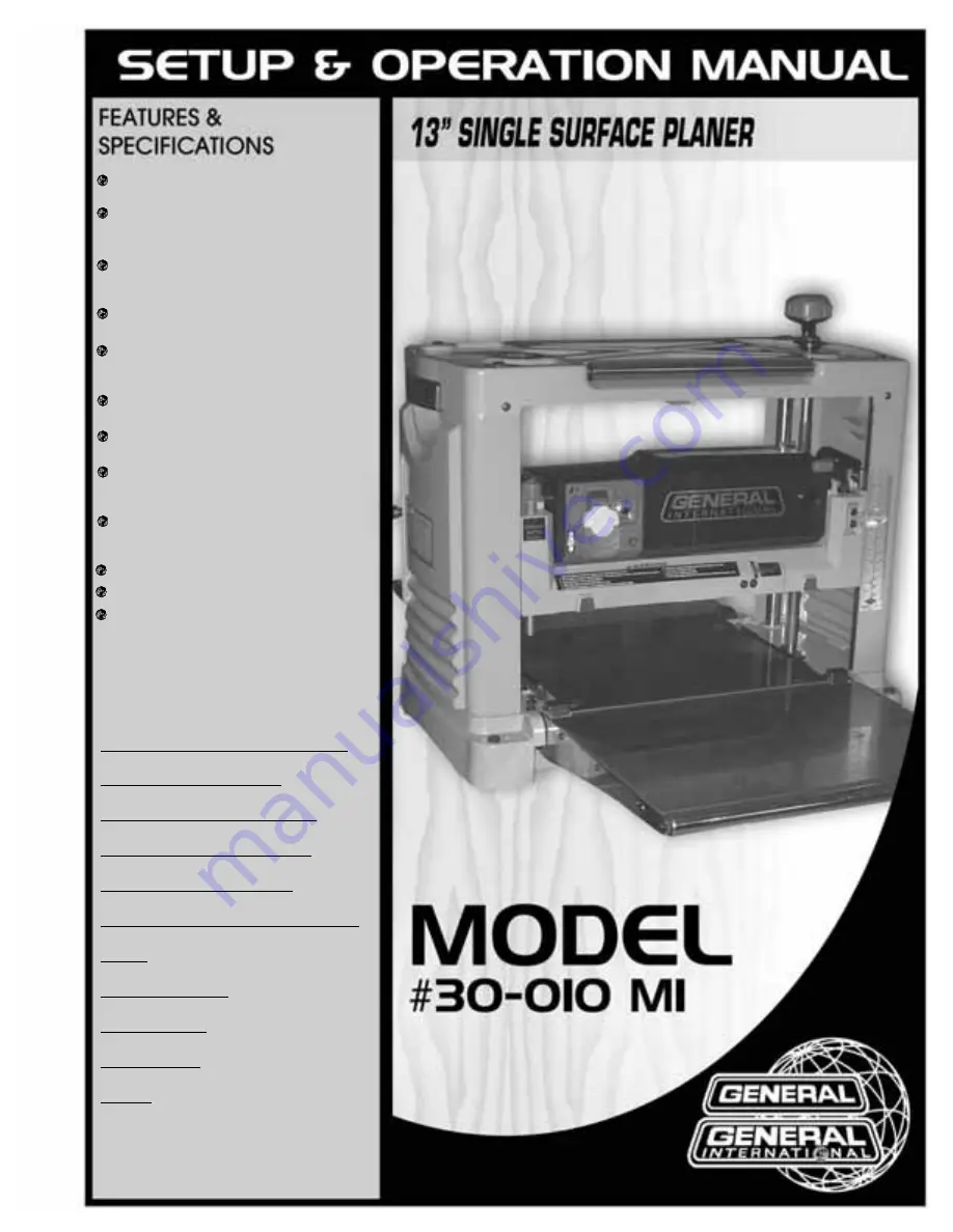 General International 30-010 MI Скачать руководство пользователя страница 1