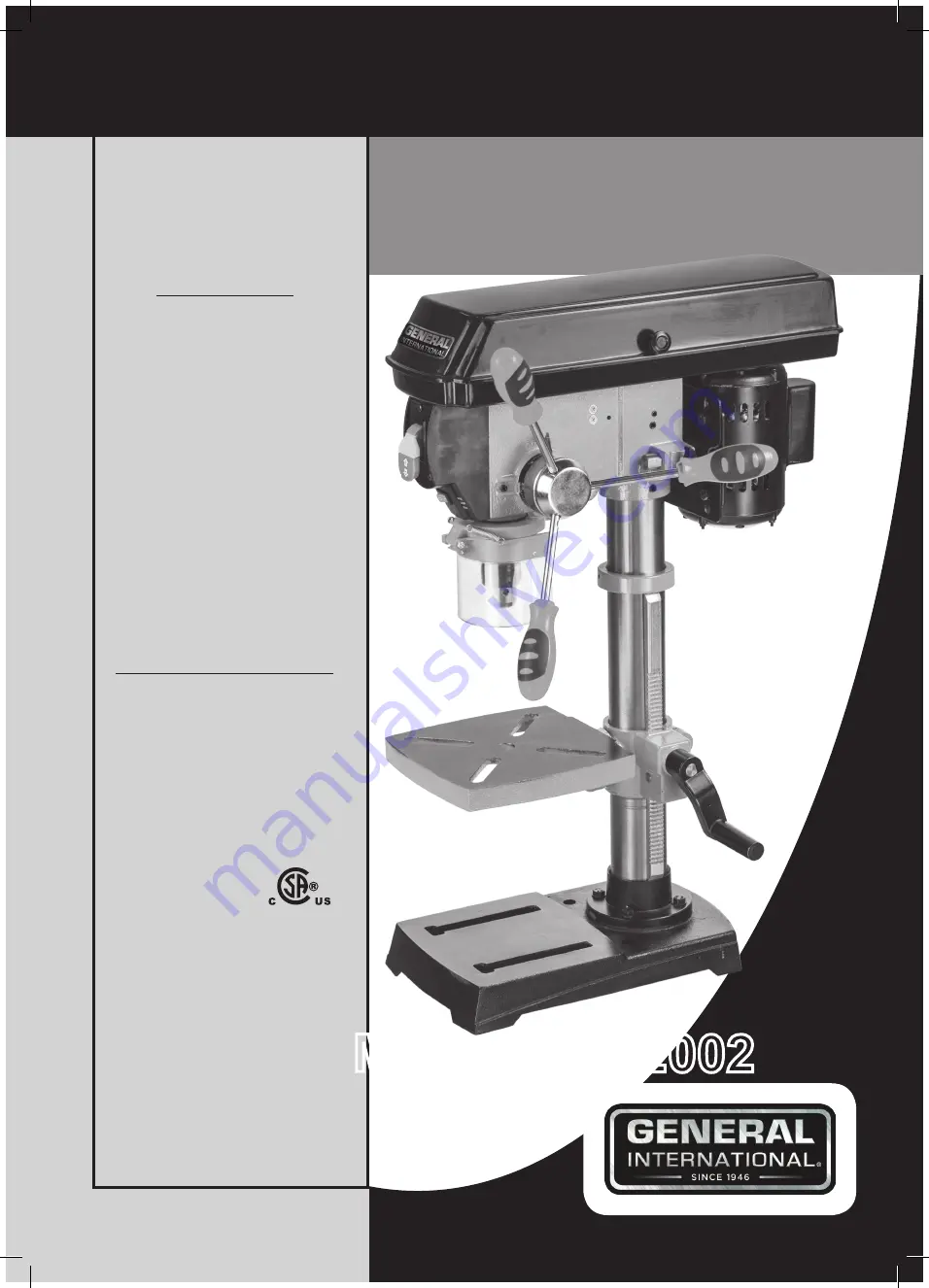 General International DP2002 Setup & Operation Manual Download Page 1