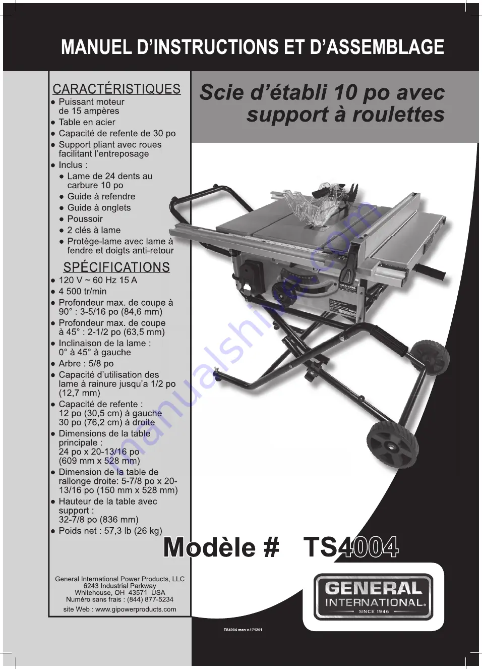 General International TS4004 Setup & Operation Manual Download Page 17