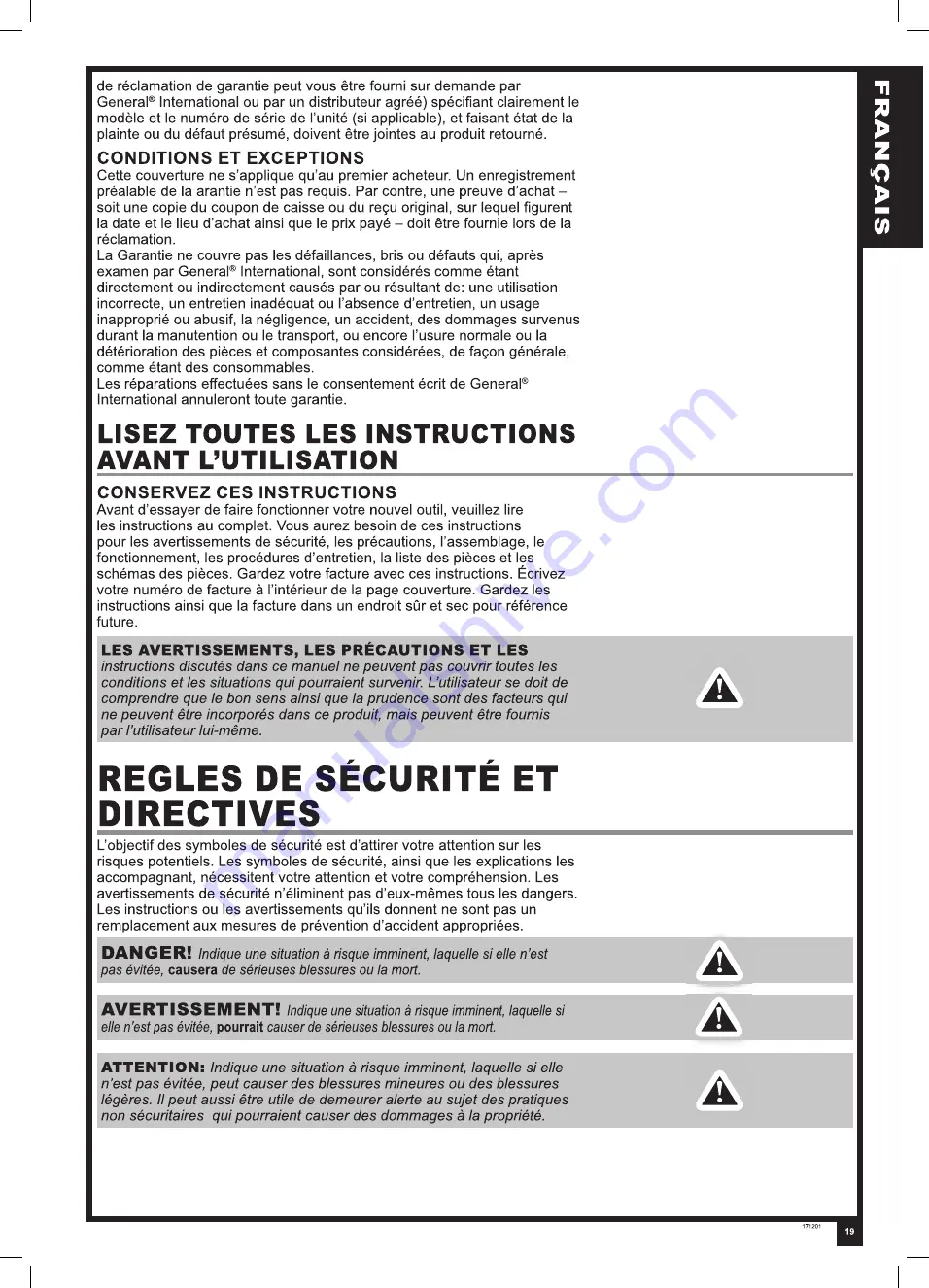 General International TS4004 Setup & Operation Manual Download Page 19