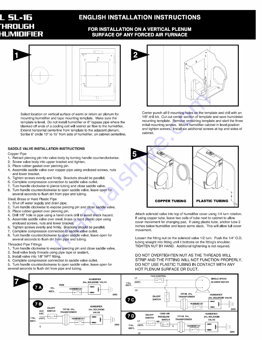 GeneralAire Streamline SL-16 Installation Instructions Manual Download Page 2