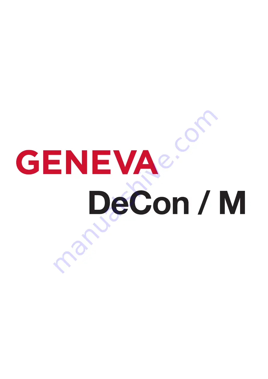 Geneva DeCon/M Quick Start Manual Download Page 1