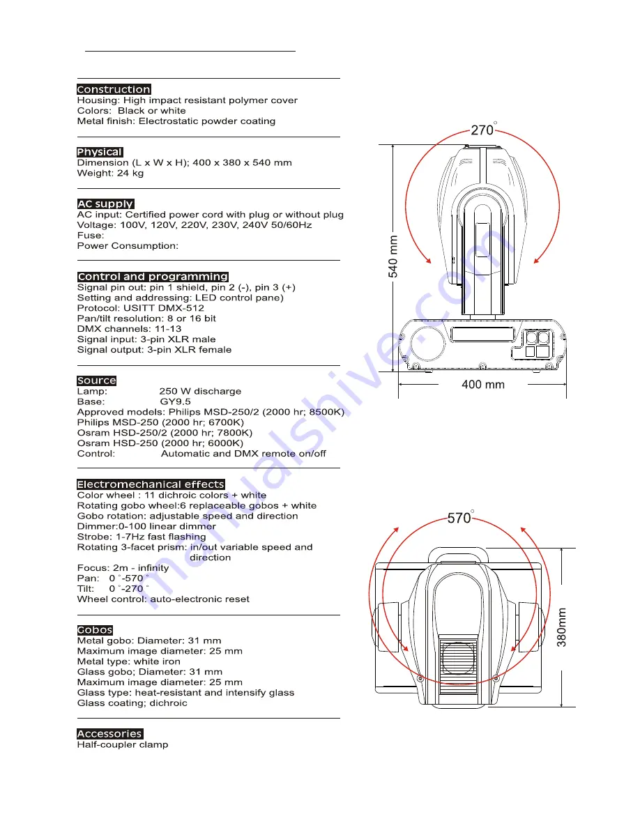 GENI MOVING HEAD OBY-3 User Manual Download Page 18