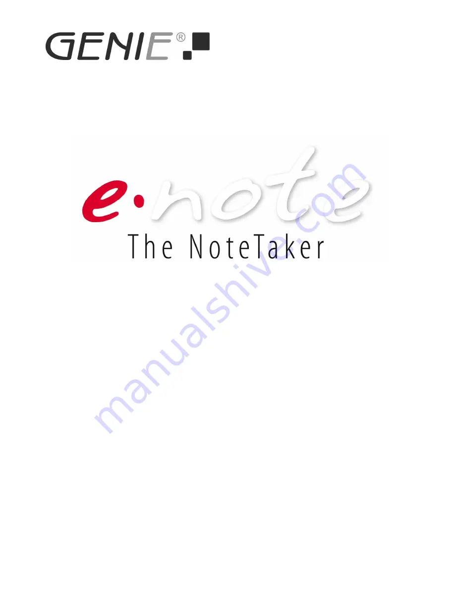 Genie E-Note NoteTaker Operating Instruction Download Page 1