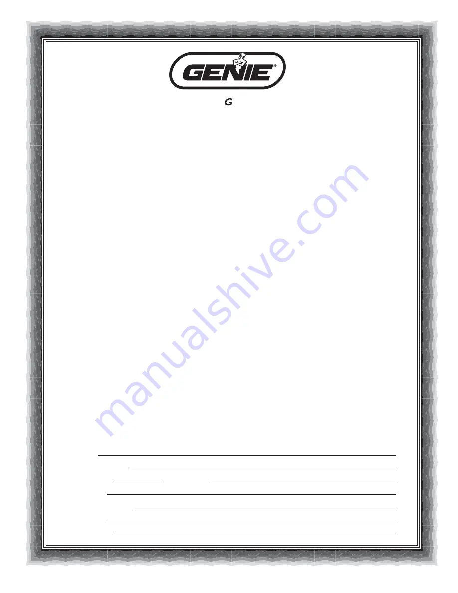 Genie INTELLIG 1000 3024 Operation And Maintenance Manual Download Page 27