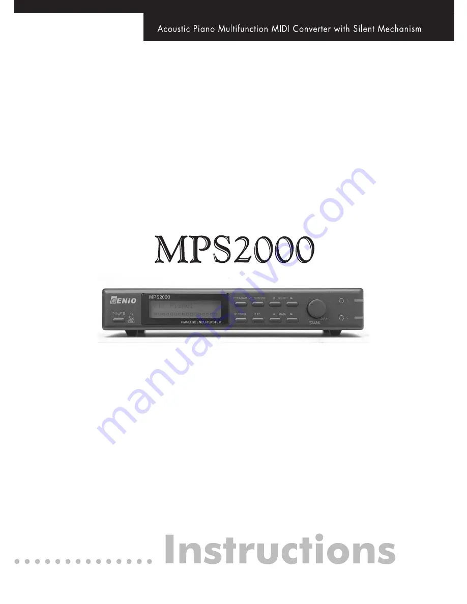 Genio MPS2000 Instruction Manual Download Page 1