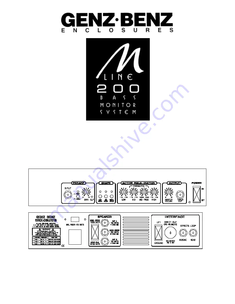 Genz Benz ML 200-210T Owner'S Manual Download Page 1