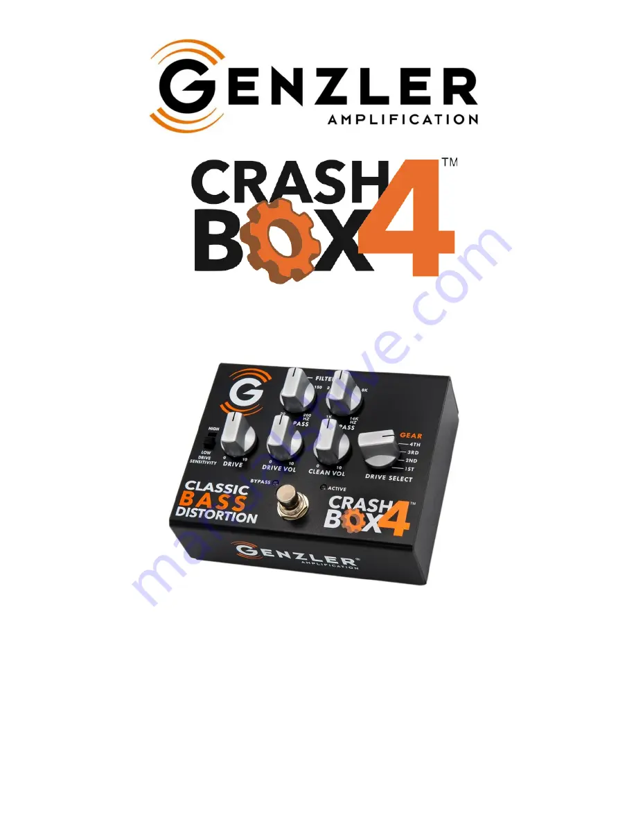 GENZLER CRASH BOX 4 Owner'S Manual Download Page 1