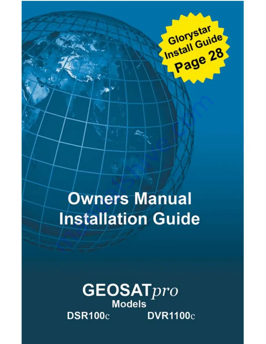 GEOSATpro DVR1100c Owners Manual And Instruction Manual Download Page 1