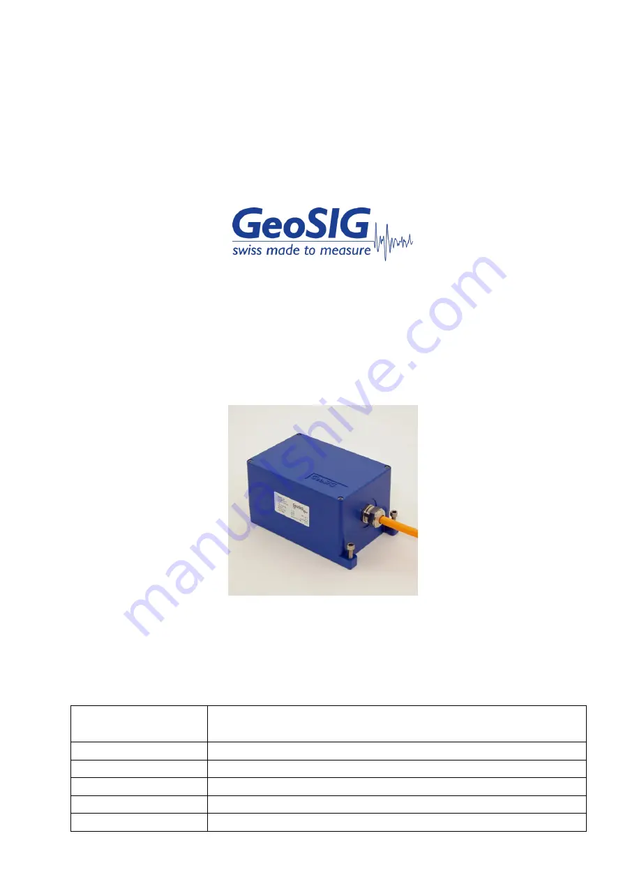 GeoSIG VE-3x Series Installation And Operation Manual Download Page 1