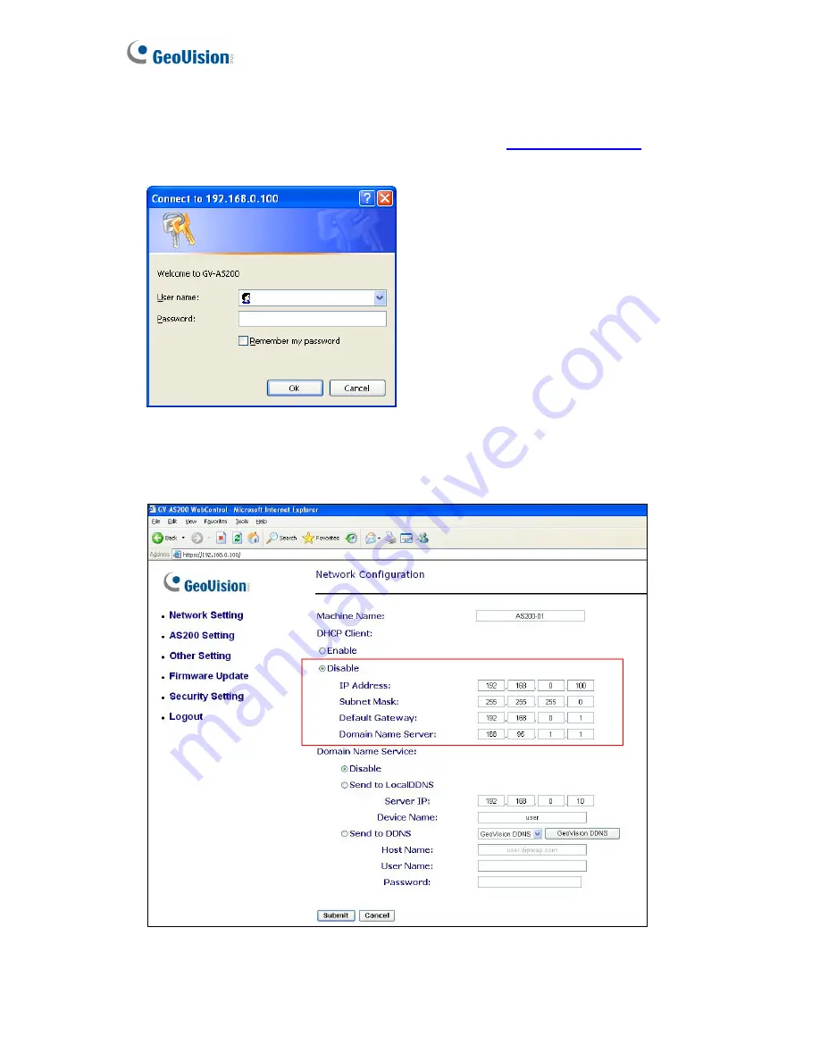 GeoVision GV-AS100 Hardware Installation Manual Download Page 78