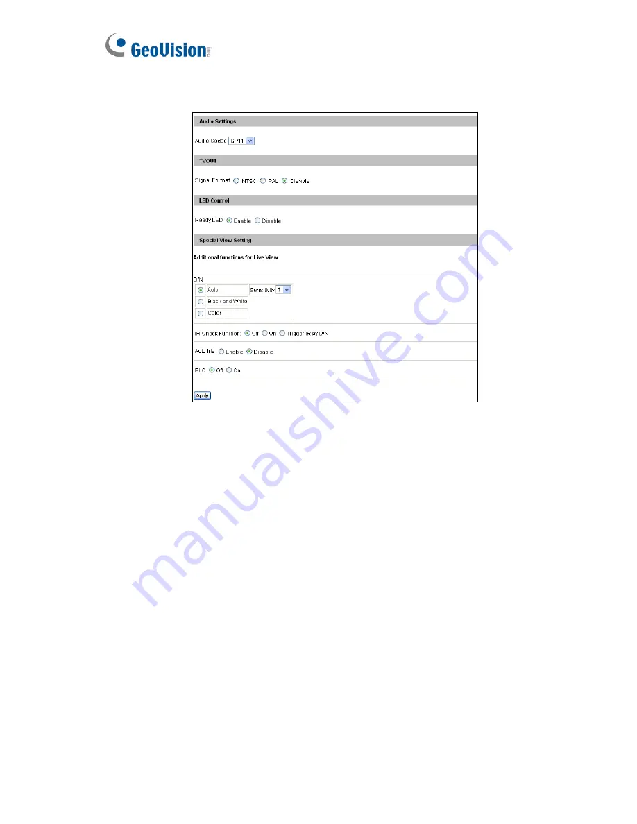 GeoVision GV-BL110D User Manual Download Page 188