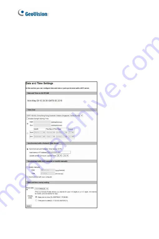 GeoVision GV-PTZ010D Firmware Manual Download Page 173