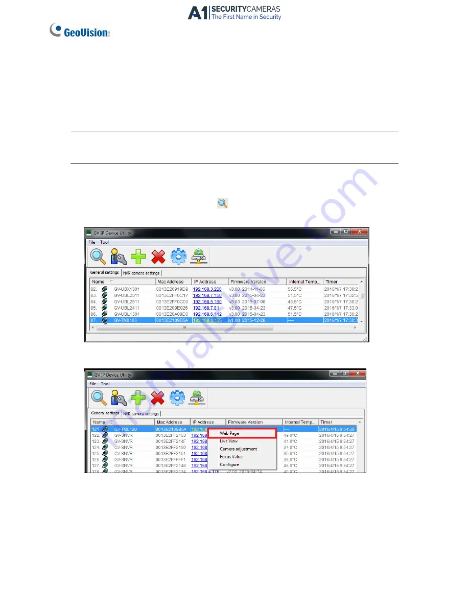 GeoVision GV-TM0100 Quick Start Manual Download Page 15