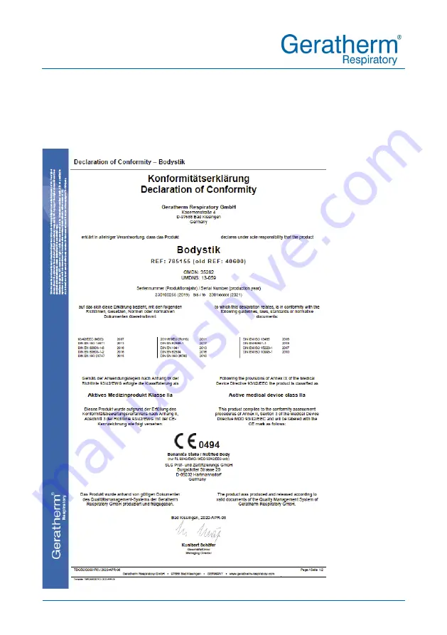 GERATHERM 40600 Instructions For Use Manual Download Page 111