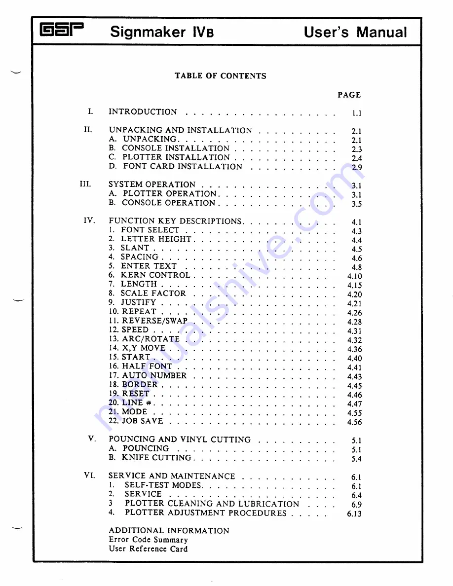 Gerber Signmaker IVB User Manual Download Page 5