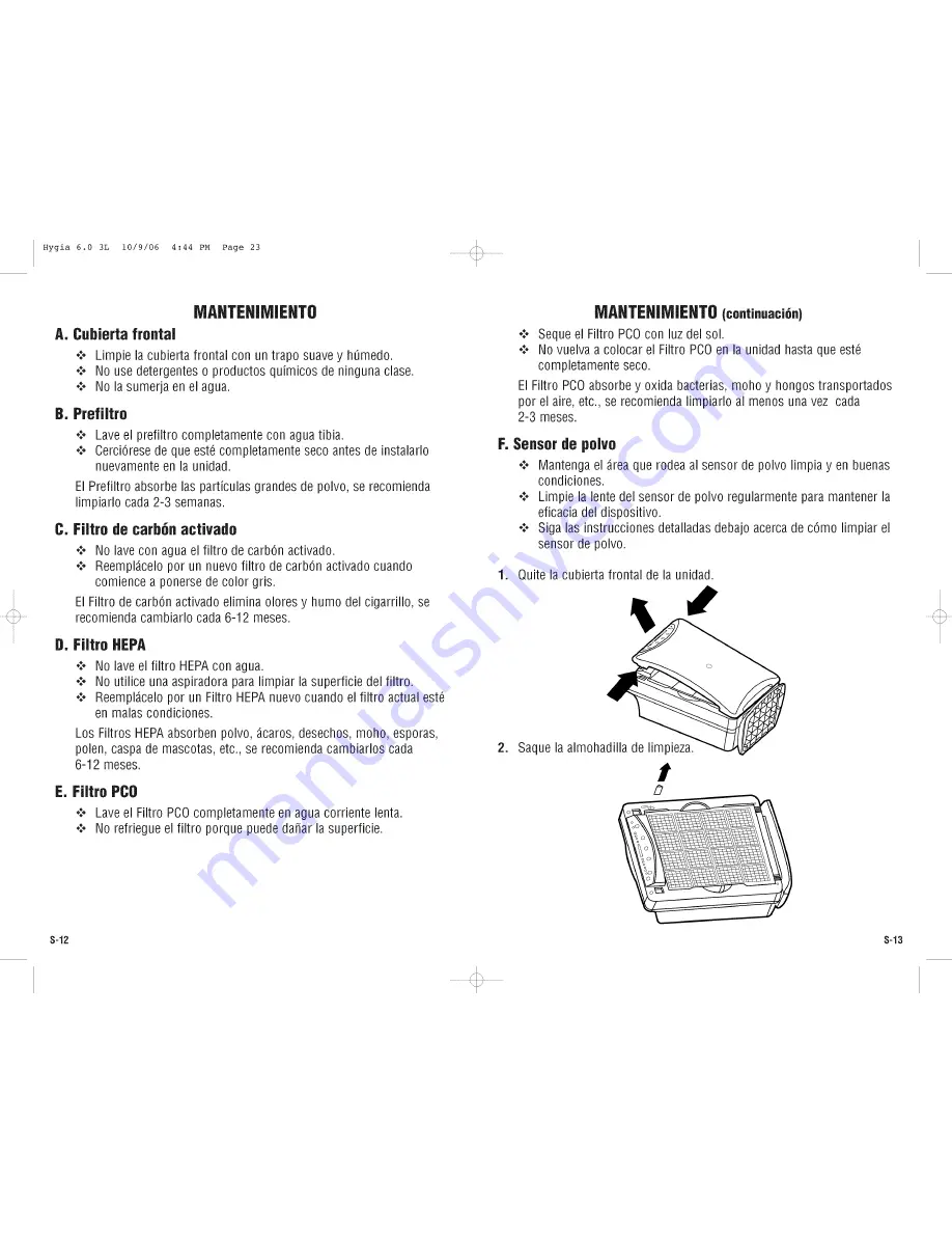 Germ Guardian Hygia 6.0 AC-6000 Use & Care Instructions Manual Download Page 25