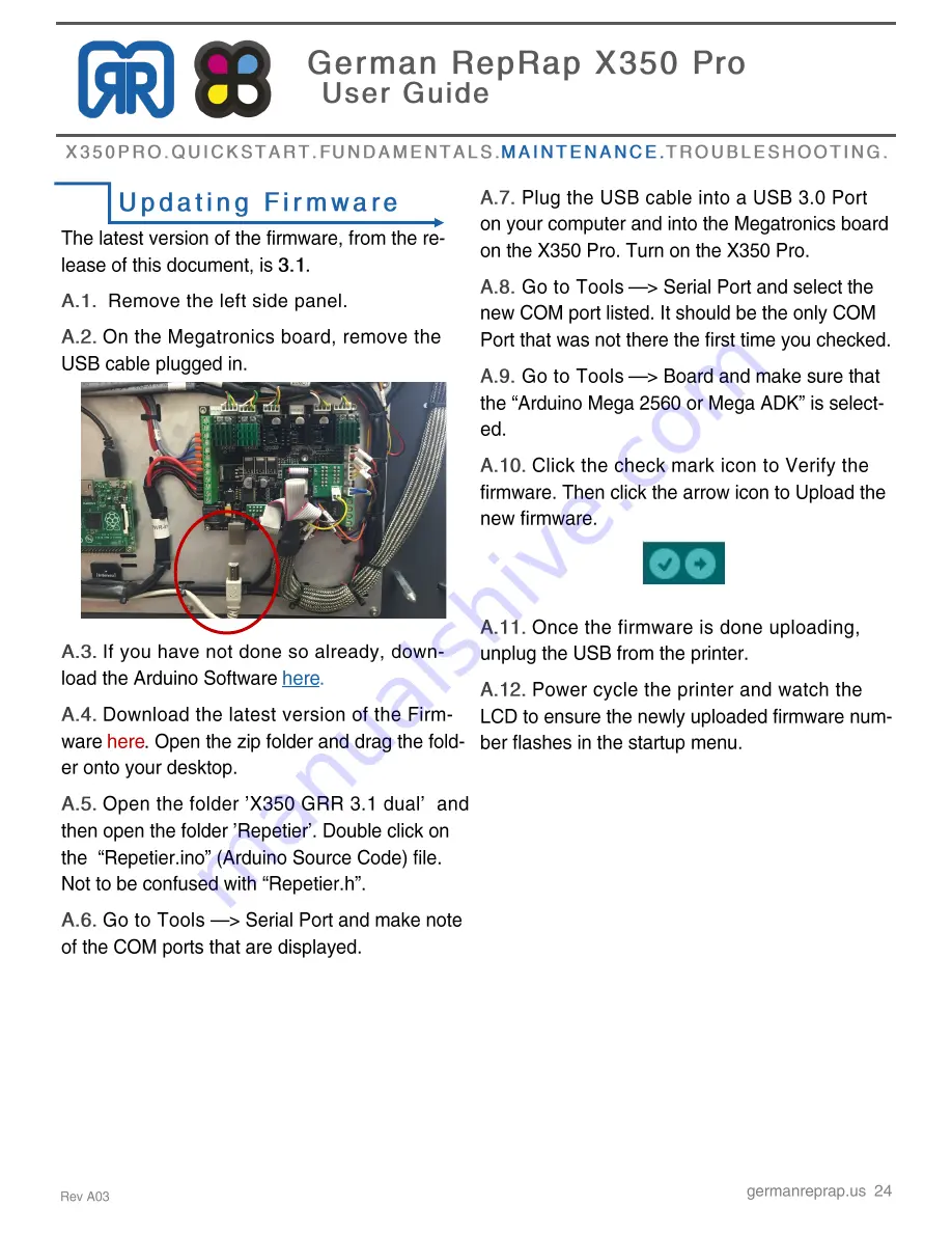 German RepRap x350pro User Manual Download Page 24