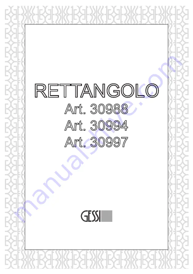 Gessi RETTANGOLO 30988 Manual Download Page 1