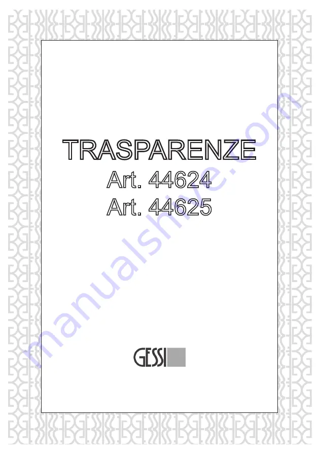 Gessi TRASPARENZE 44624 Manual Download Page 1