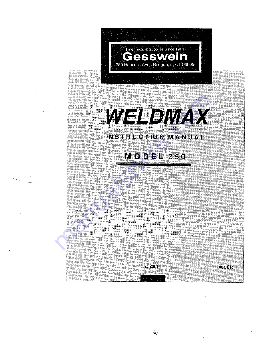 Gesswein Weldmax 350 Instruction Manual Download Page 1