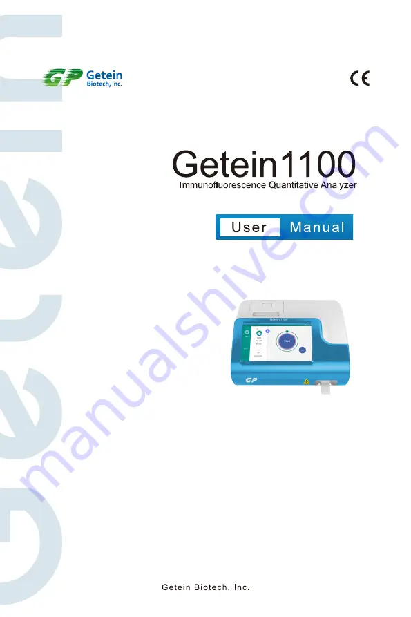 Getein Biotech Getein1100 Скачать руководство пользователя страница 1