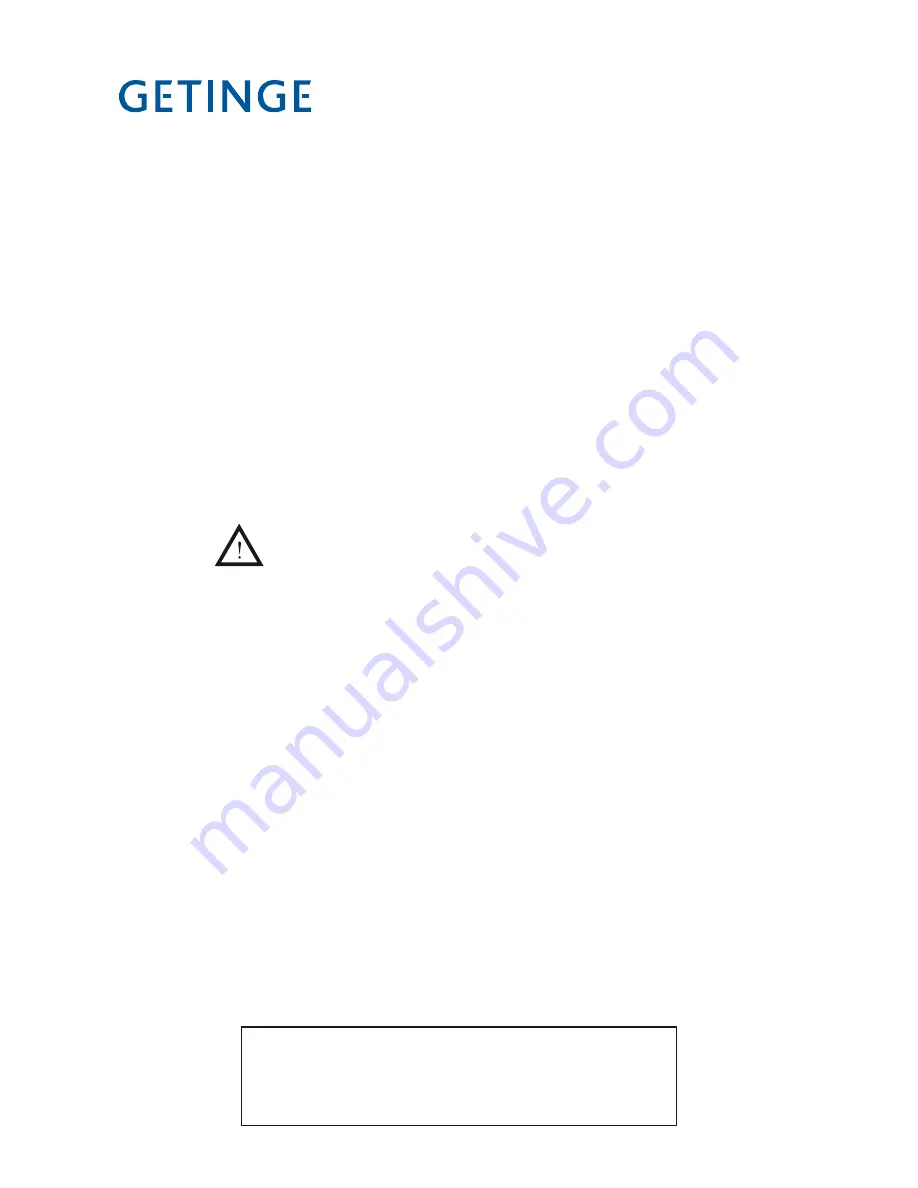 Getinge 86 SERIES Technical Manual Download Page 4