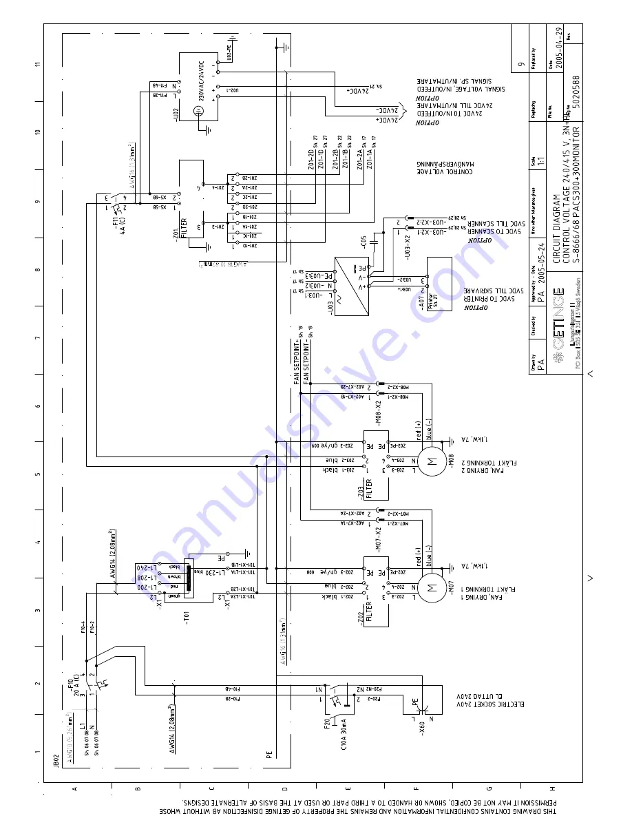 Getinge 86 SERIES Technical Manual Download Page 183