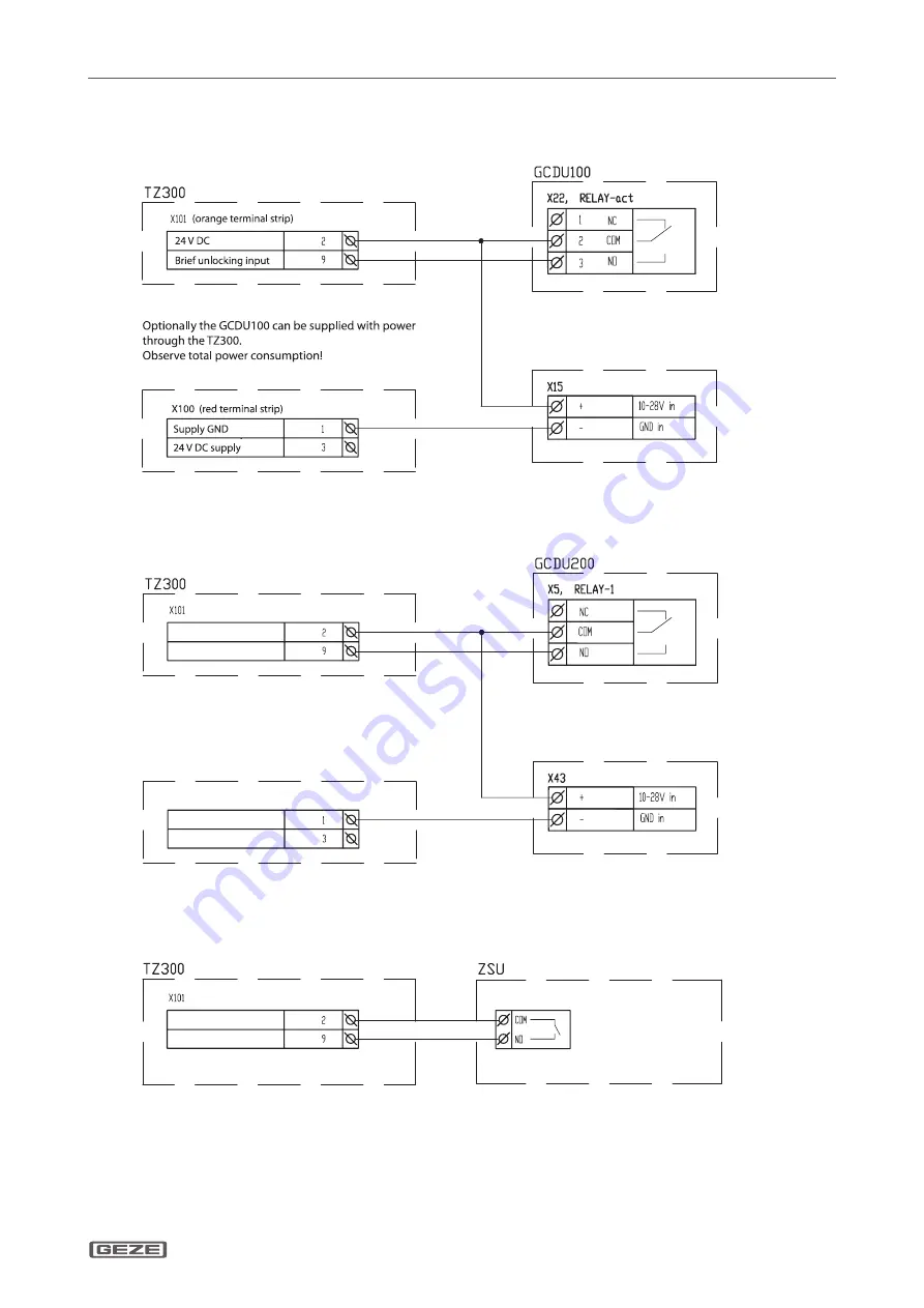 GEZE SecuLogic RWS TZ 300 Installation And Commissioning Instructions With Wiring Diagram Download Page 33