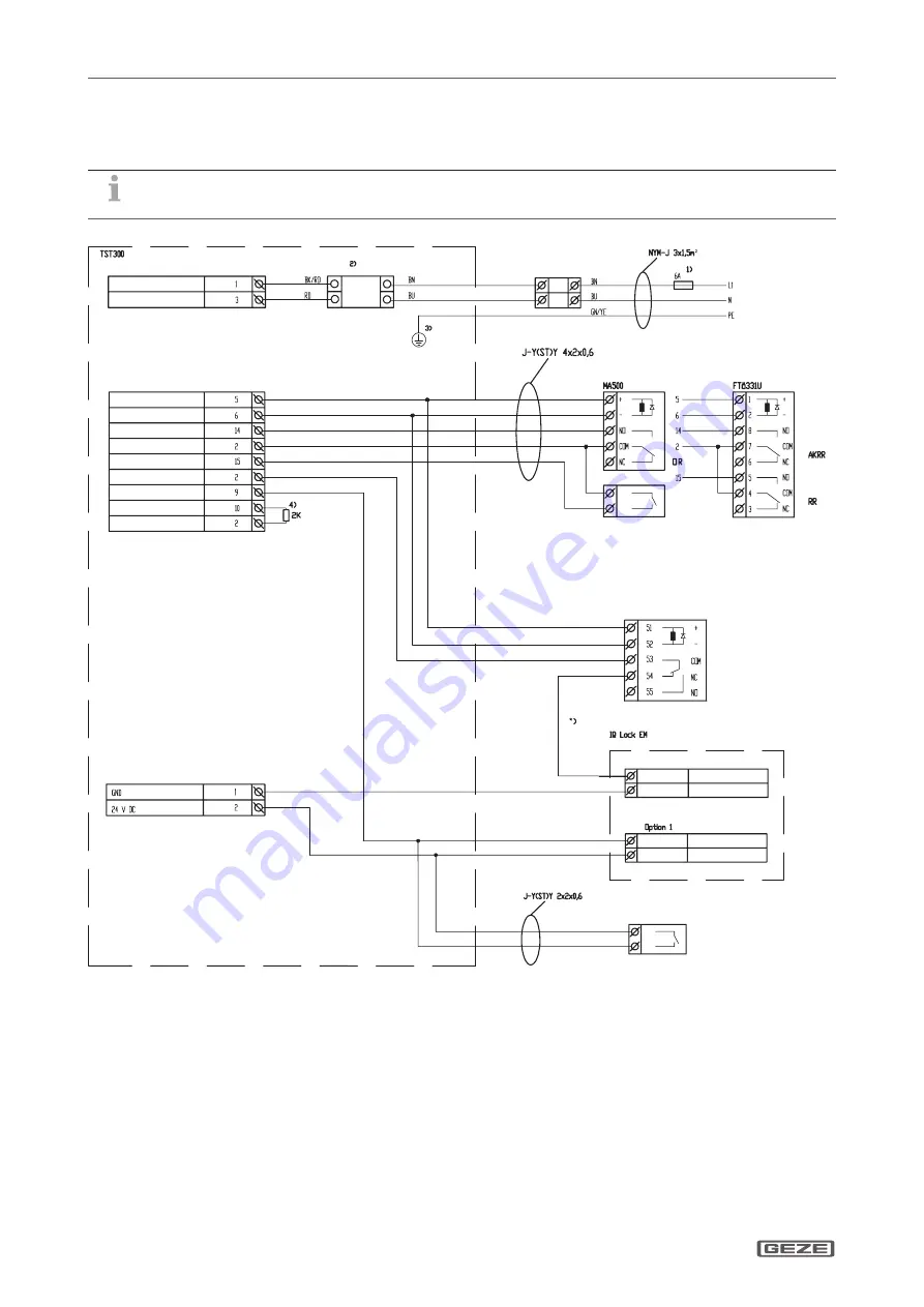 GEZE SecuLogic RWS TZ 300 Installation And Commissioning Instructions With Wiring Diagram Download Page 34