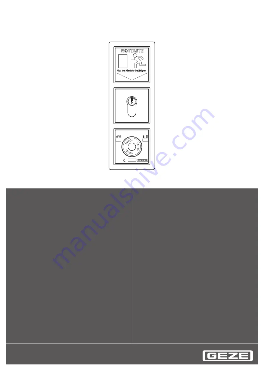 GEZE SecuLogic TZ320 Installation And Commissioning Instructions With Terminal Diagram Brief Instructions Download Page 1