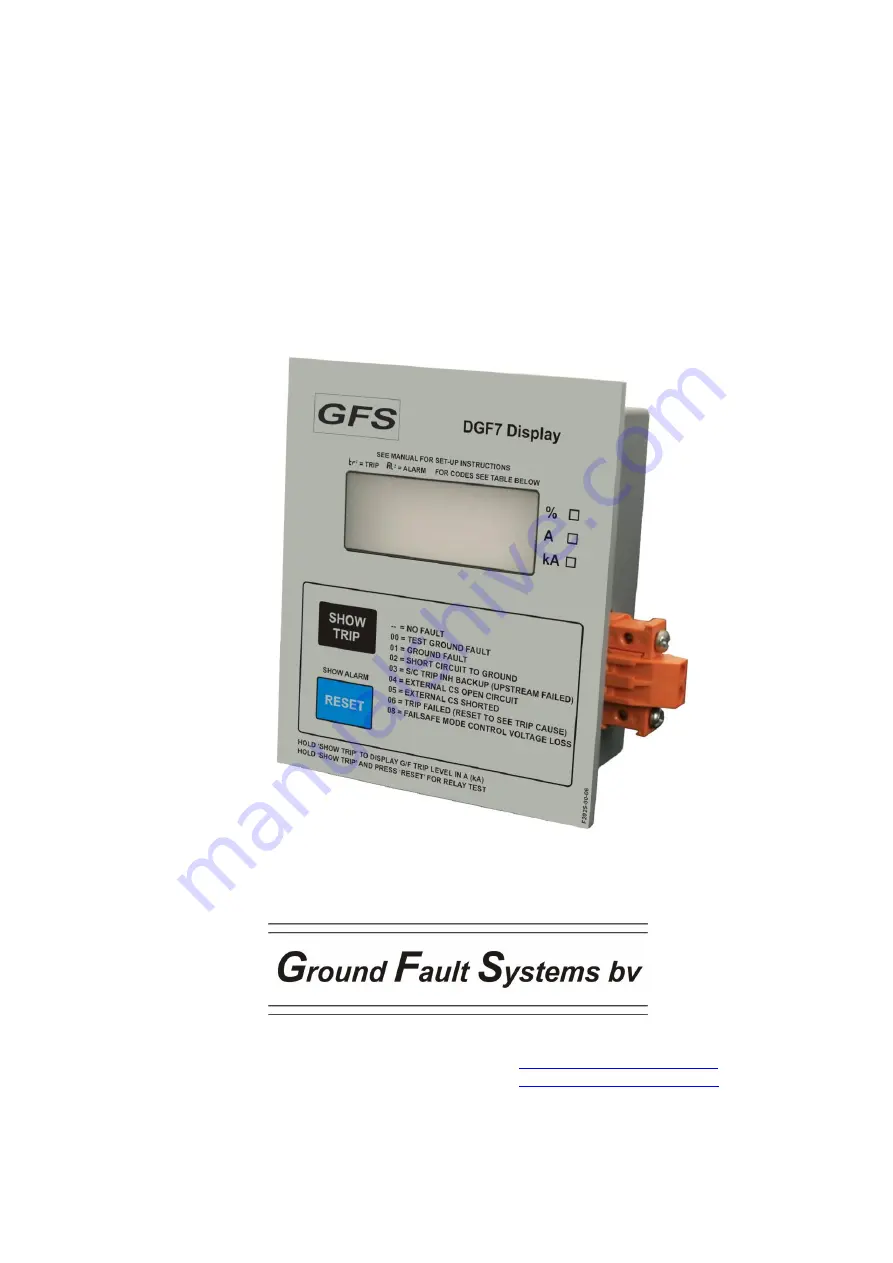 GFS DGF7 Reference Manual Download Page 1