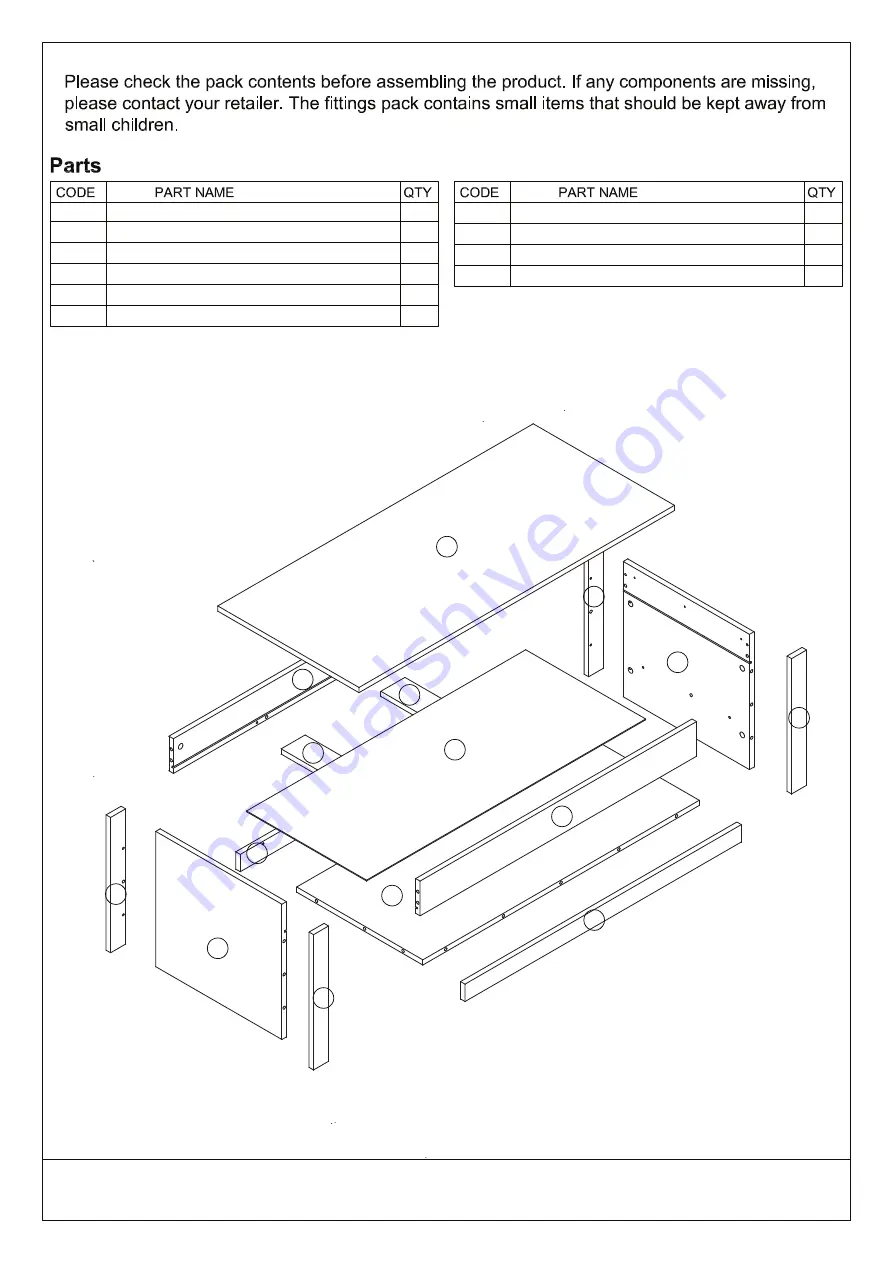 GFW LANCASTER LIFT UP COFFEE TABLE Скачать руководство пользователя страница 3