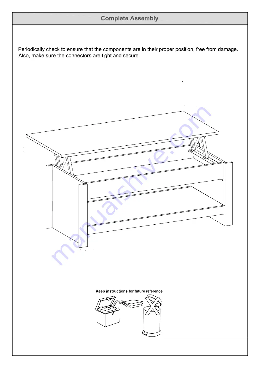 GFW LANCASTER LIFT UP COFFEE TABLE Скачать руководство пользователя страница 11