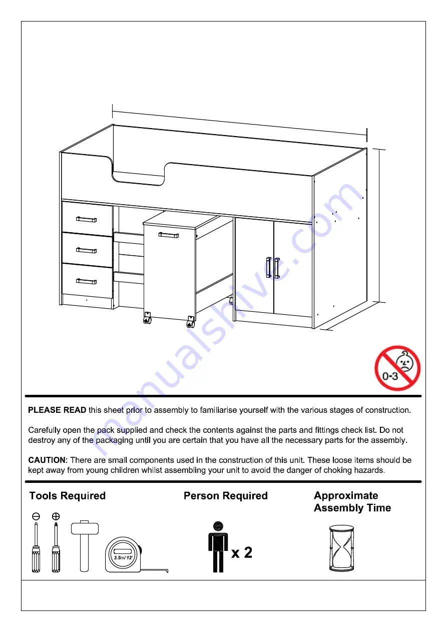 GFW NEW OTTAWA MID SLEEPER Assembly Instructions Manual Download Page 1