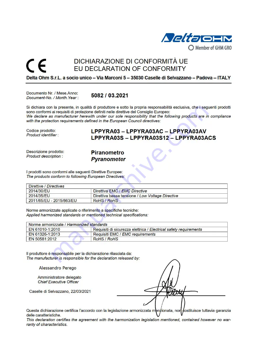 GHM Delta OHM LPPYRA03 Operating Manual Download Page 27