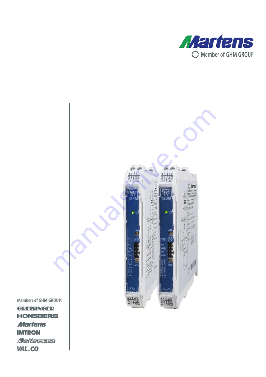 GHM Martens ST125M Скачать руководство пользователя страница 1