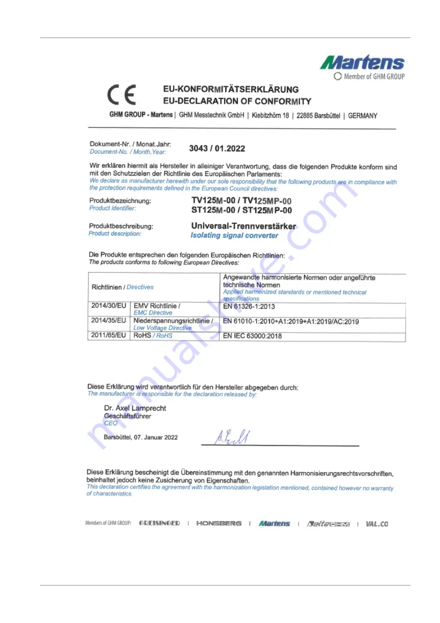 GHM Martens ST125M Operating Manual Download Page 26