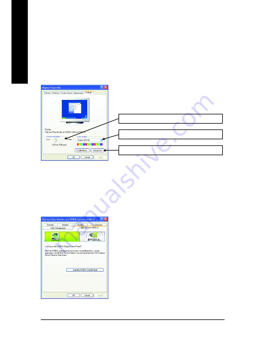 Gigabyte GV-NX85T256H User Manual Download Page 22