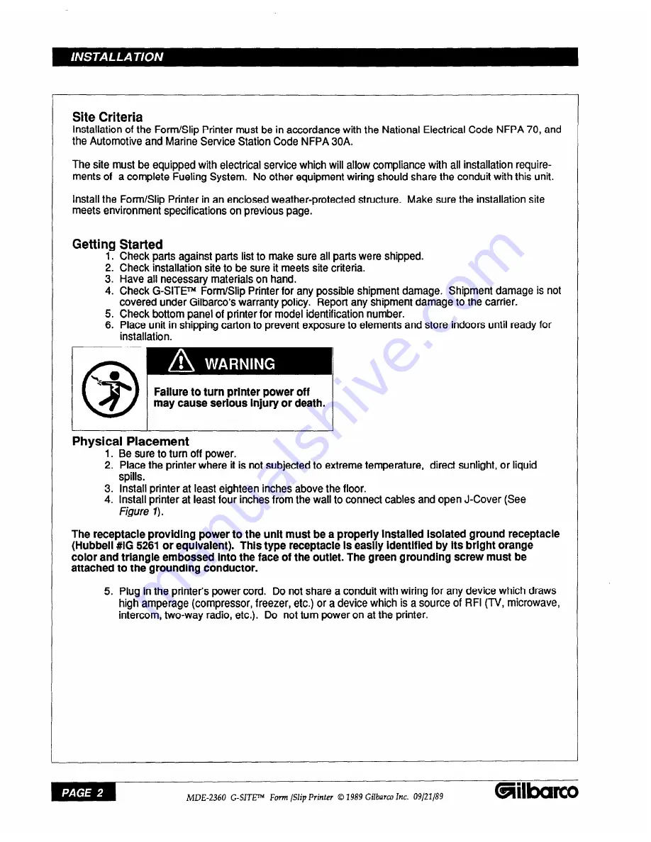 Gilbarco MDE-2360 Installation And Service Instructions Manual Download Page 6