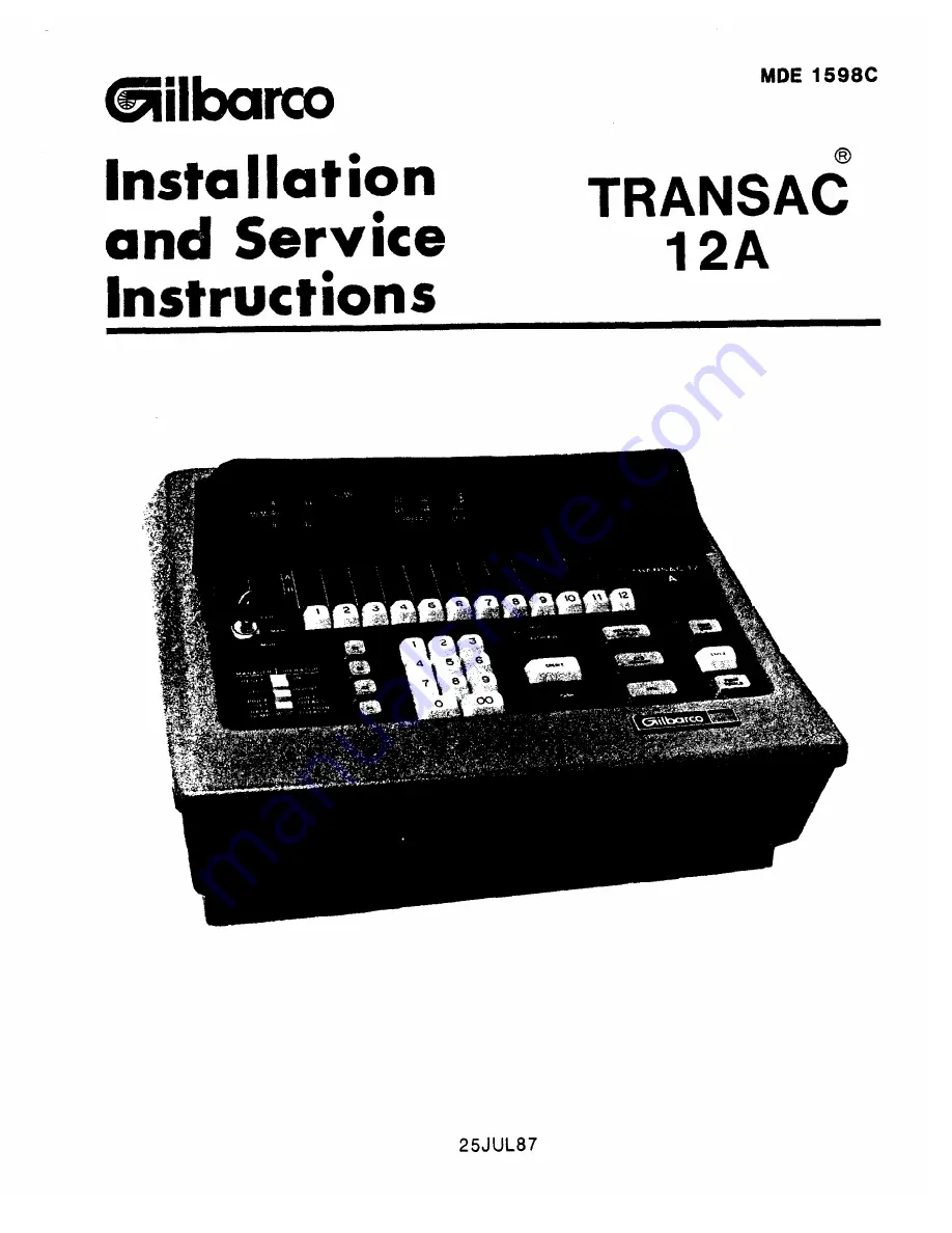 Gilbarco TRANSAC 12A Installation And Service Instructions Manual Download Page 1