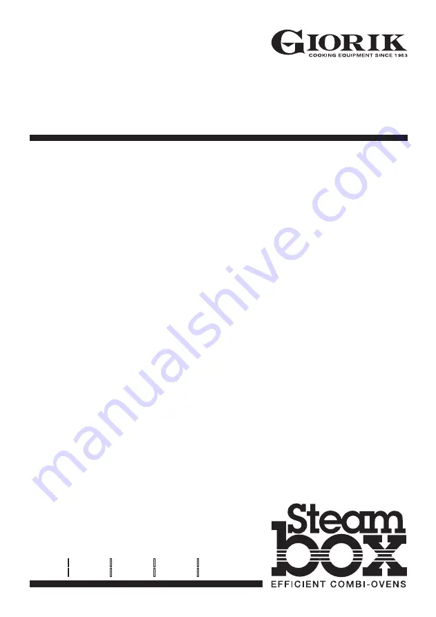 Giorik STEAM BOX SBPE061 Installation, Use And Maintenance Manual Download Page 1