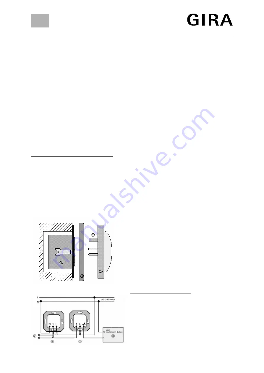 Gira 0335 00 Installation Instructions Download Page 1