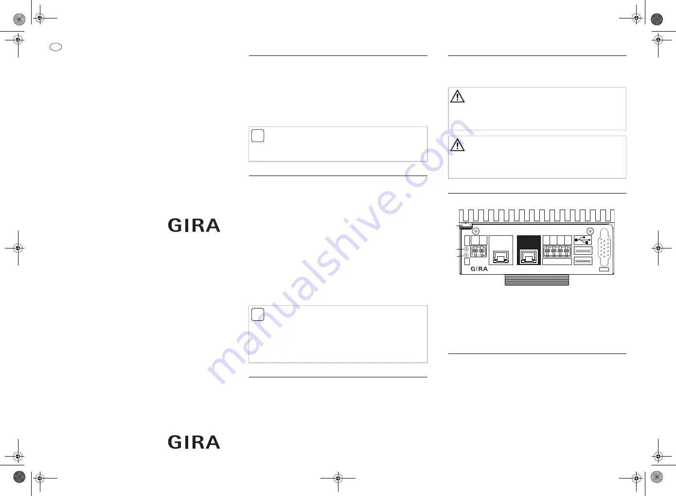 Gira Ward control centre Plus 5971 00 Short Instructions Download Page 1