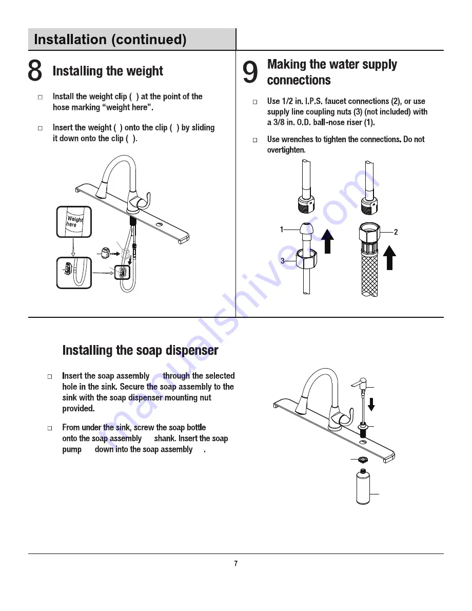 Glacier bay 1001812471 Use And Care Manual Download Page 7