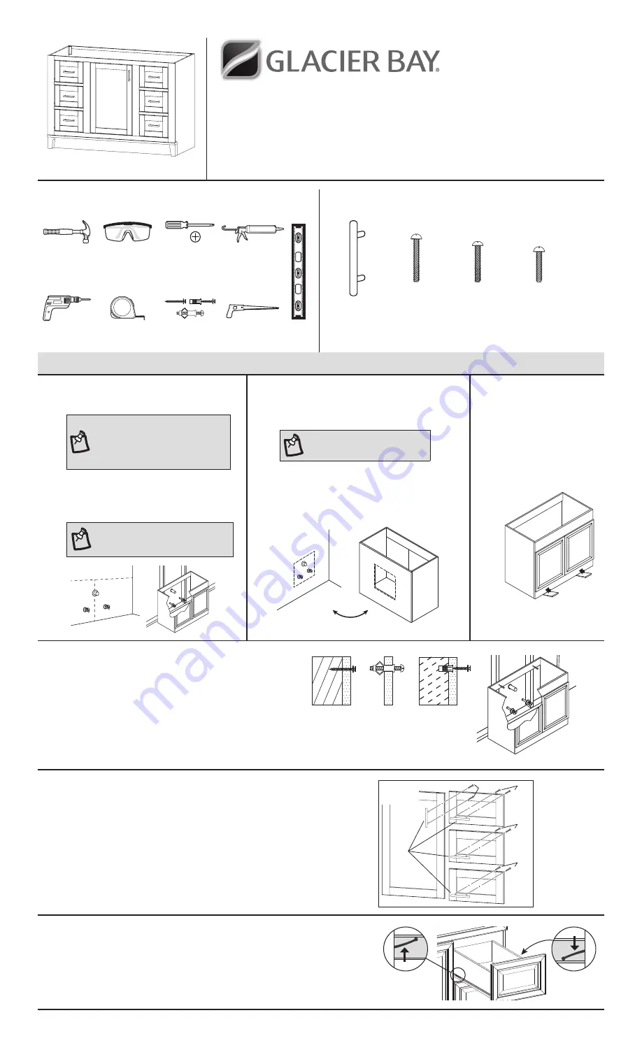 Glacier bay Vanity Combo KHWHT48D Use And Care Manual Download Page 1